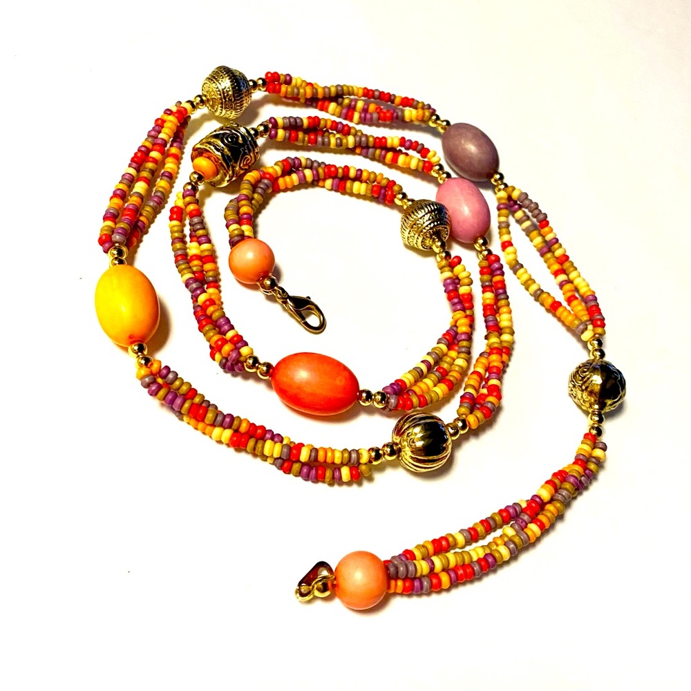 ☀️🍊🍉 SUMMER FUN NECKLACE | Multi-coloured Seed Beads | Costume Jewelry |…
